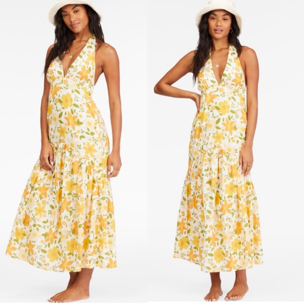 BILLABONG Feelin Retro Floral Halter Maxi Dress - Picture 2 of 13